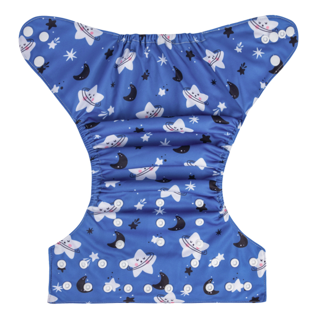 ALVABABY One Size Print Pocket Cloth Diaper-Star and Moon(H446A)