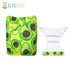 ALVABABY AWJ Lining Cloth Diaper with Tummy Panel for Babies -Avocado(WJT-H400A)