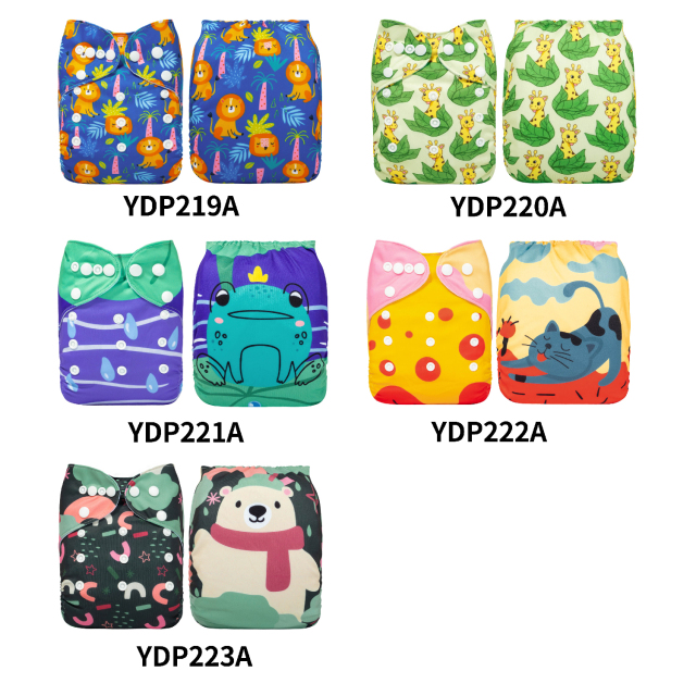 (Multi-packs) 20PCS One Size Positioning Printed Diapers With 20 Inserts