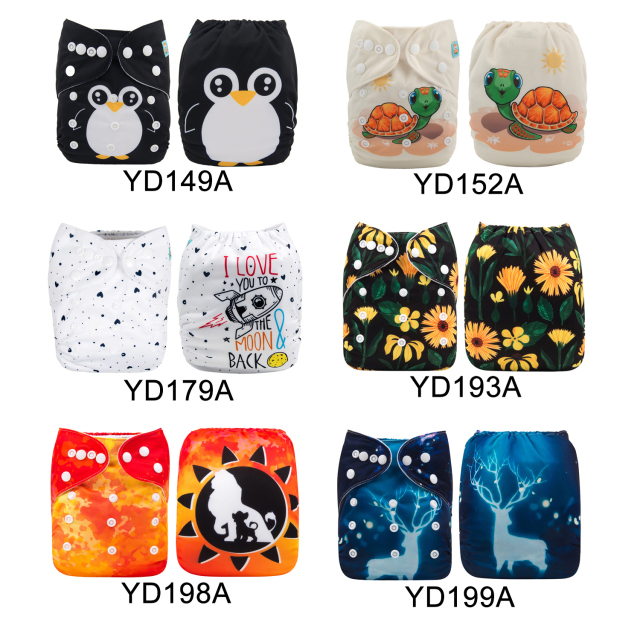 (Multi-packs) 20PCS One Size Positioning Printed Diapers