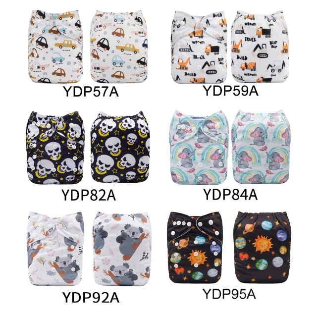 (Multi-packs) 20PCS One Size Positioning Printed Diapers