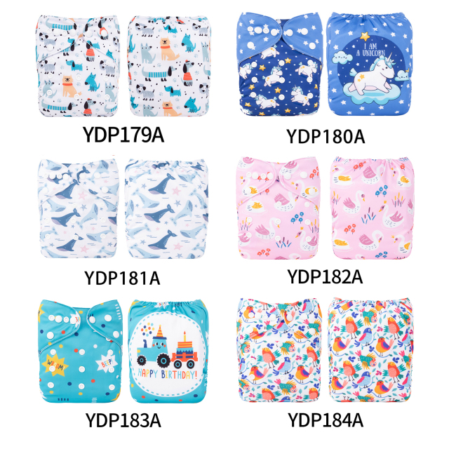 (Multi-packs) 20PCS One Size Positioning Printed Diapers