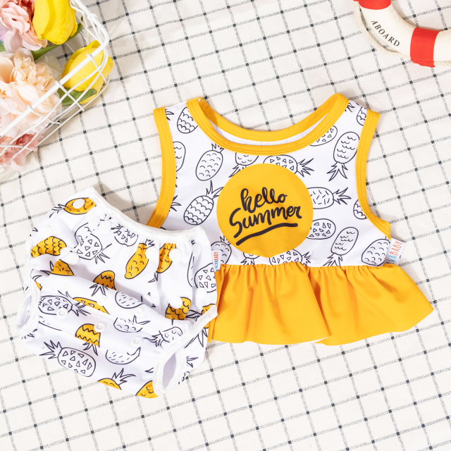 ALVABABY Toddler Baby Girl Summer Swim Suit, Infant Bathing Suit Swimwear Sleeveless,Tankini Swimwear (SWTD04A)
