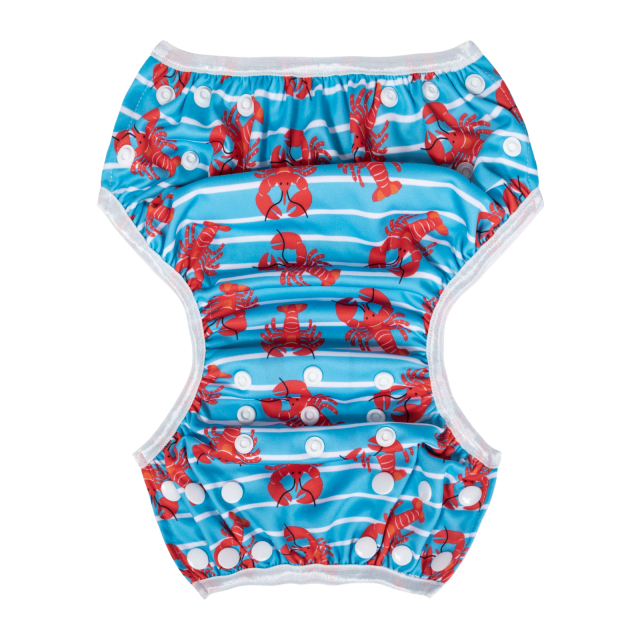 ALVABABY Big Size Swim Diaper Printed Reusable Baby Swim Diaper Large Size-Crayfish(ZSW-BS90A)