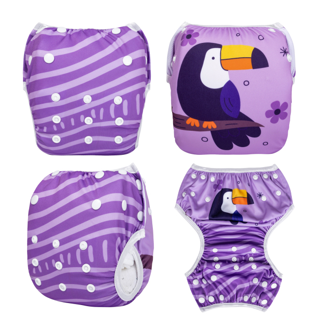 ALVABABY One Size Positioning  Printed Swim Diaper -Magpie(SWD-BS98A)