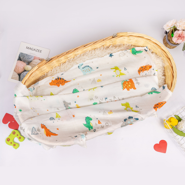 Bamboo Cotton Muslin Blankets Baby Muslin Swaddle Blankets Swaddle Wrap 2 Layers Receiving Blankets for Boys and Girls(ZMT02)