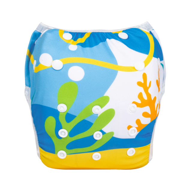 ALVABABY One Size Positioning  Printed Swim Diaper -Dolphin(SWD-BS93A)