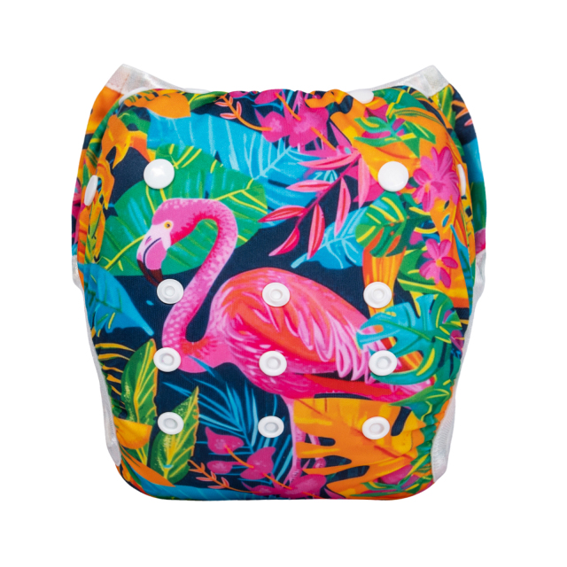 ALVABABY One Size Positioning  Printed Swim Diaper -Flamingo(SWD-BS99A)