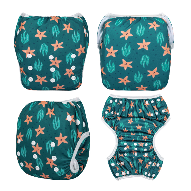 ALVABABY Big Size Swim Diaper Printed Reusable Baby Swim Diaper Large Size-Star (ZSW-BS89A)