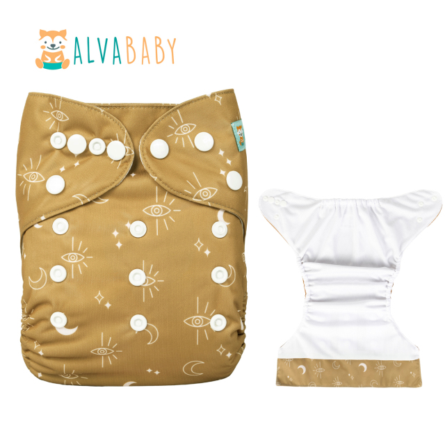 ALVABABY AWJ Lining Cloth Diaper with Tummy Panel for Babies -(WJT-EW07A)