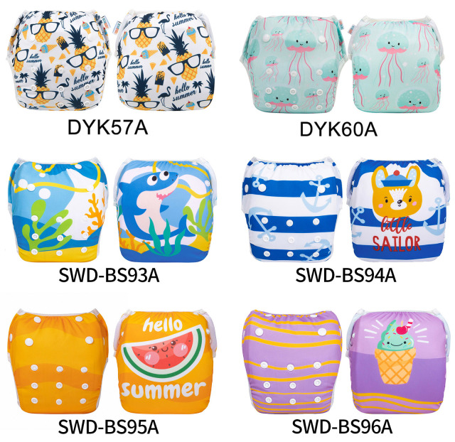 ( New Arrivals)ALVABABY One Size Printed Swim Diaper