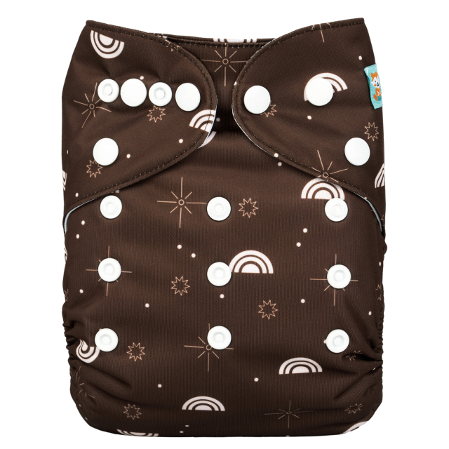 ALVABABY AWJ Lining Cloth Diaper with Tummy Panel for Babies -Moon & Sun (WJT-EW08A)