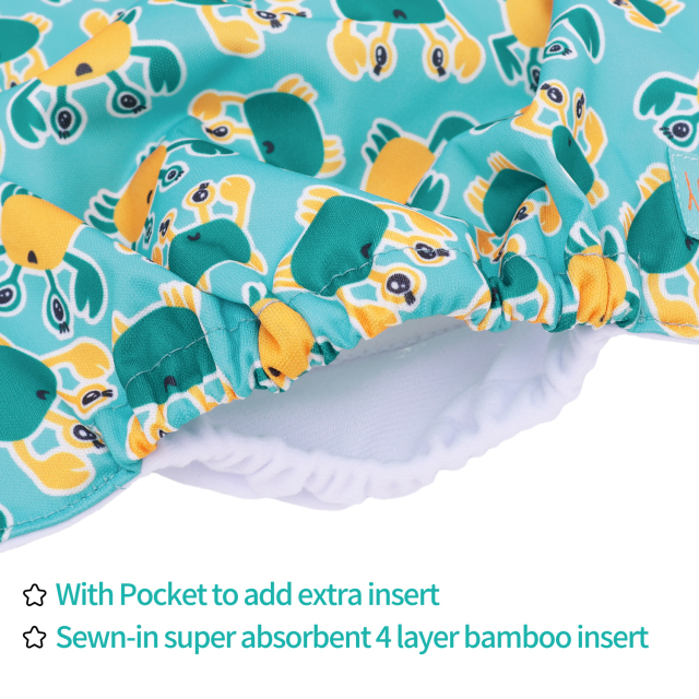 All In One Diaper with Pocket Sewn-in one 4-layer Bamboo blend insert-(AO-BS88A)