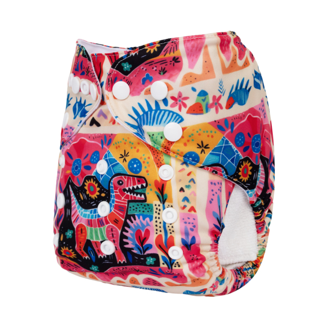 ALVABABY One Size Positioning Printed Cloth Diaper-(YDP232A)