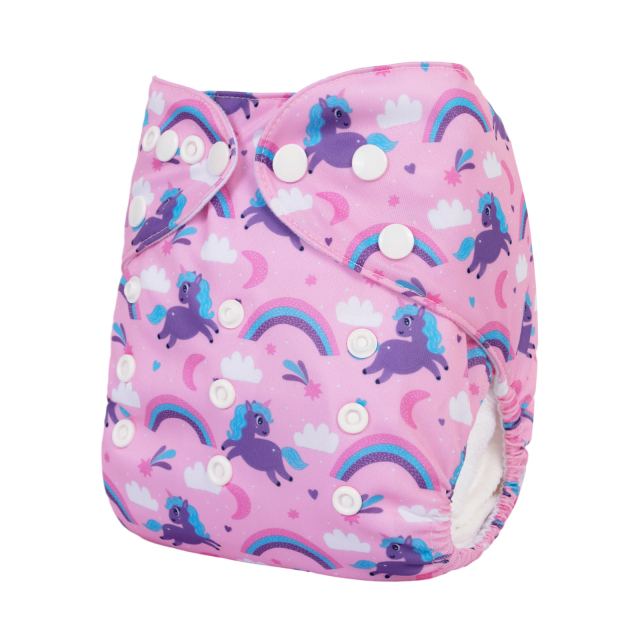 ALVABABY One Size Positioning Printed Cloth Diaper-Penguin(YDP234A)