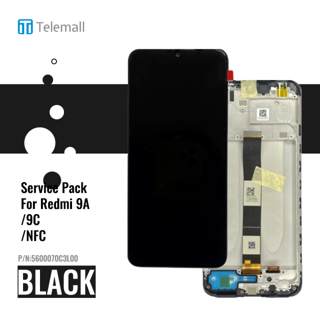 Xiaomi Redmi 9A (2020) Display module LCD / Screen + Touch Black 5600070C3L00 Service Pack Display
