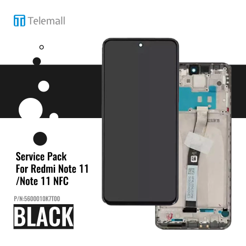 Xiaomi Redmi Note11 NFC 2022 Display module LCD / Screen + Touch Black 5600010K7T00 Service Pack Display