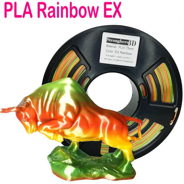 Rainbow Silk PLA 3D Printer Filament 1.75mm 1kg EX31/EX51