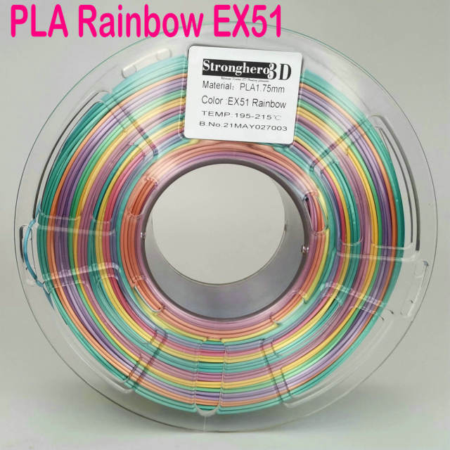 Rainbow Silk PLA 3D Printer Filament 1.75mm 1kg EX31/EX51