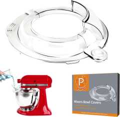 PQPO Pouring Shield Compatible KitchenAid Tilt Head 4.5-5Quart Mixer,Fully Enclosed Foldable Lid Mixer Bowl Cover