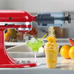 PQPO Shaved Ice Attachment for KitchenAid Stand Mixer, Snow Cone Machine with 8 Reusable Ice Molds, Ice Shaver for Fluffy Snow-Like Texture, Fits All KA Mixers