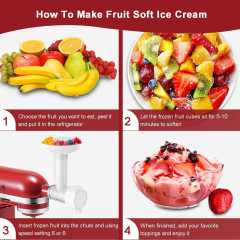PQPO Ice Cream Maker Attachment for KitchenAid Stand Mixers, Dairy Free Frozen Fruit Soft Serve Machine, Compatible with KitchenAid & Cuisinart, for Yogurt/Gelato