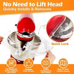 PQPO Pouring Shield Compatible KitchenAid Tilt Head 4.5-5Quart Mixer,Fully Enclosed Foldable Lid Mixer Bowl Cover