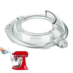 PQPO Pouring Shield Compatible KitchenAid Tilt Head 4.5-5Quart Mixer,Fully Enclosed Foldable Lid Mixer Bowl Cover
