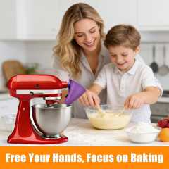 PQPO Flour Funnel Compatible with KitchenAid Artisan 5QT Tilt-Head Stand Mixer