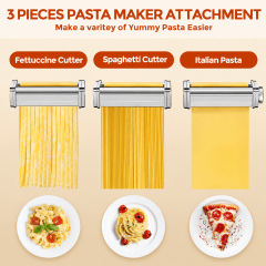 PQPO 3-Piece Pasta Maker Attachments Compatible with KitchenAid Stand Mixers