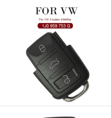 AK001074 for VW Flip Key 3 Button 434MHz 1J0 959 753 G