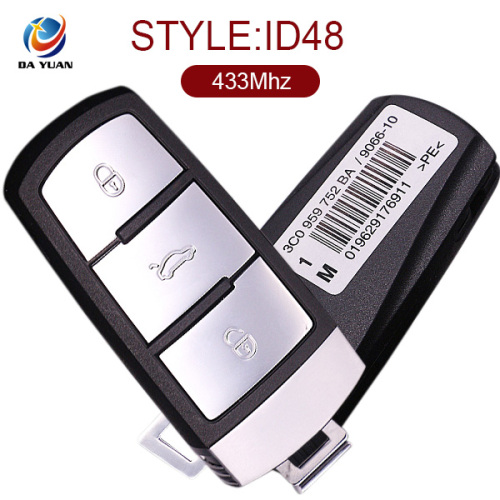 AK001017 for VW Magotan Smart Key 3 Button 433MHz ID48 Chip 3C0 959 752 BA/9066-10