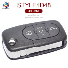 AK001003 for VW Seat Flip Key 3 Button 433MHz ID48 1J0 959 753 B