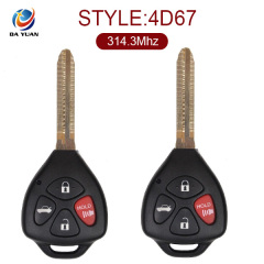 AK007033 for Toyota 4 button Remote Key 314.3Mhz. 67chip