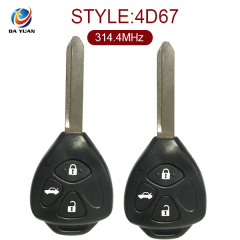 AK007036 for Toyota Printer Friendly Tell a Friend Toyota 3 button Remote Key(Toy47 blade) 314.4MHz 67 chip
