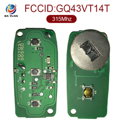 AK007006 for Toyota 3+1 Button Remote Set(USA) 315MHZ FCCID GQ43VT14T