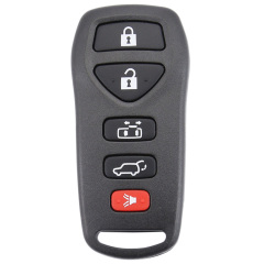 AS027021 Replacement 4 + 1 Panic 5 Buttons Car Key Case For Nissan Smart Remote Black Car Key Shell