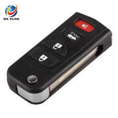 AS027032 3+1 button Remote Key Shell Case Folding Flip Fob For INFINITI for Nissan 4 Button