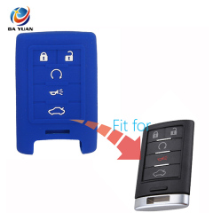 AS084003 Silicone Car Key Cover FOB Case For Cadillac Smart Remote Key 6 Button