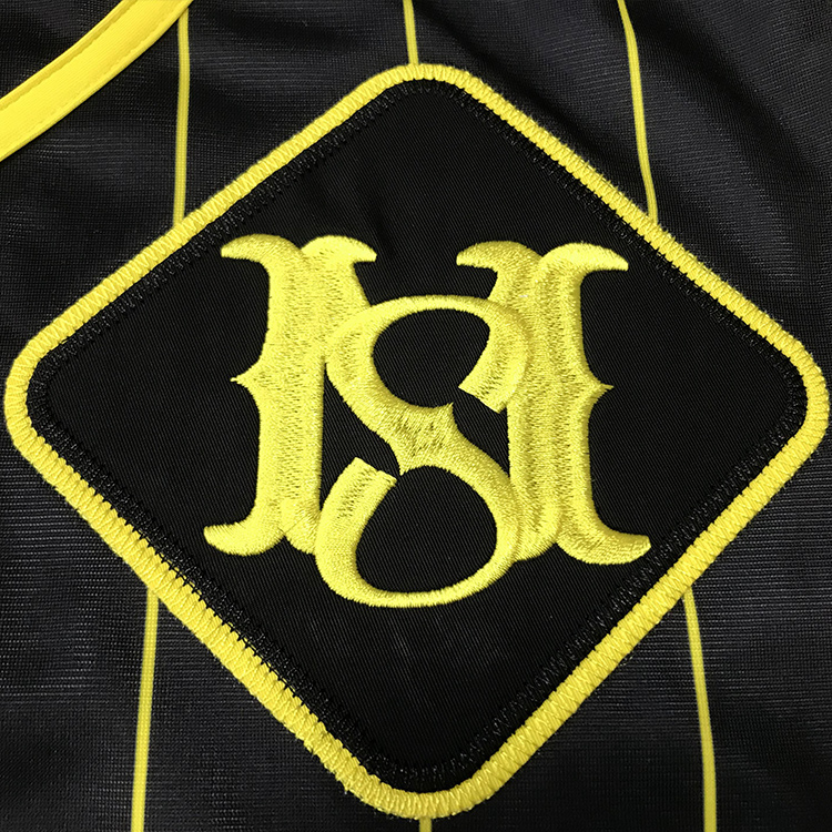 Custom Black Embroidery Pinstripe Baseball Uniform