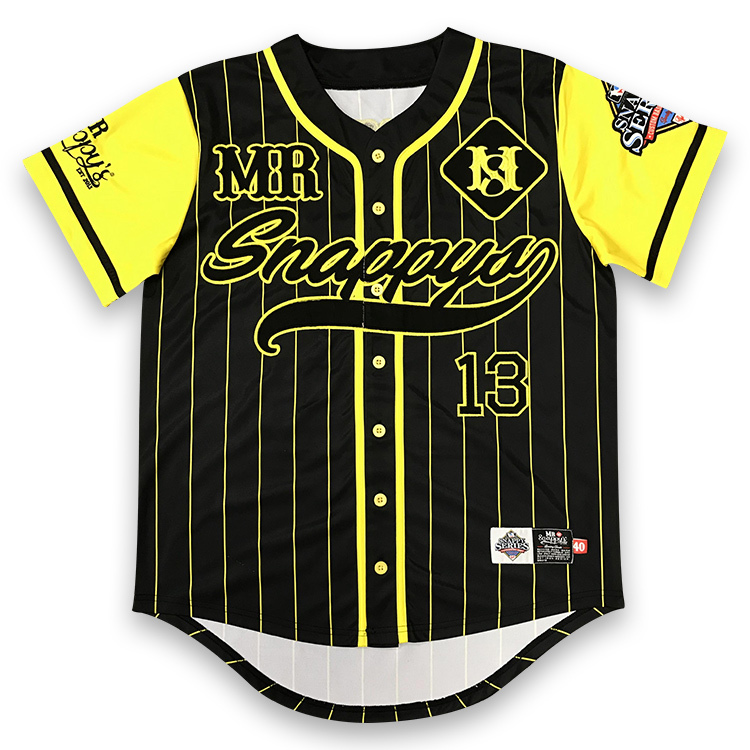 Custom Black Embroidery Pinstripe Baseball Uniform