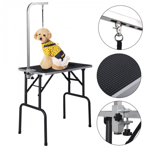 30 Portable Folding Dog Pet Bath Grooming Table Adjustable With Arm Noose Black