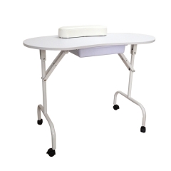 White Portable Steel Frame Nail Salon Desk Manicure Table With Bag