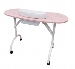 Zhenyao Portable Manicure Table With Large Drawer MT-017F Pink