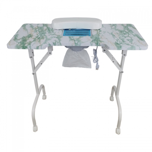 Portable Manicure Table MT-015-FP Green Marbling