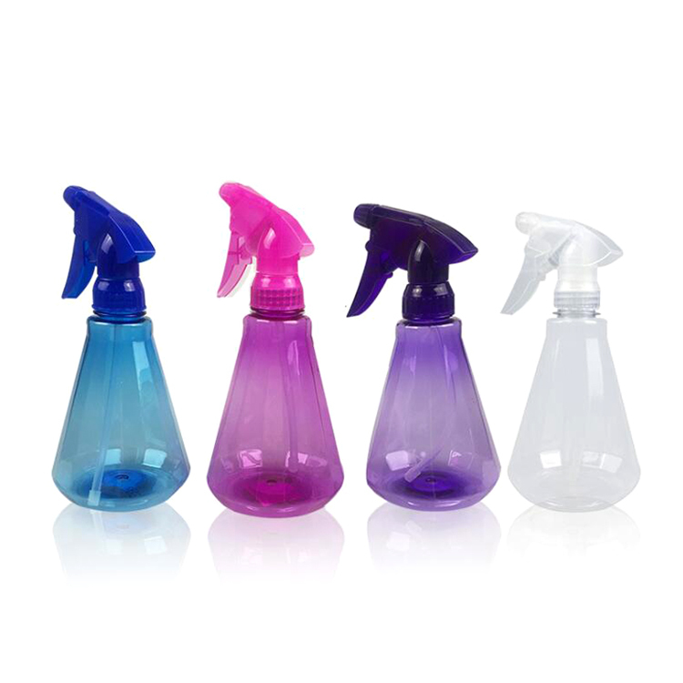 350ml 12oz Clear Purple PET Plastic Conical Hair Trigger Spray Bottle