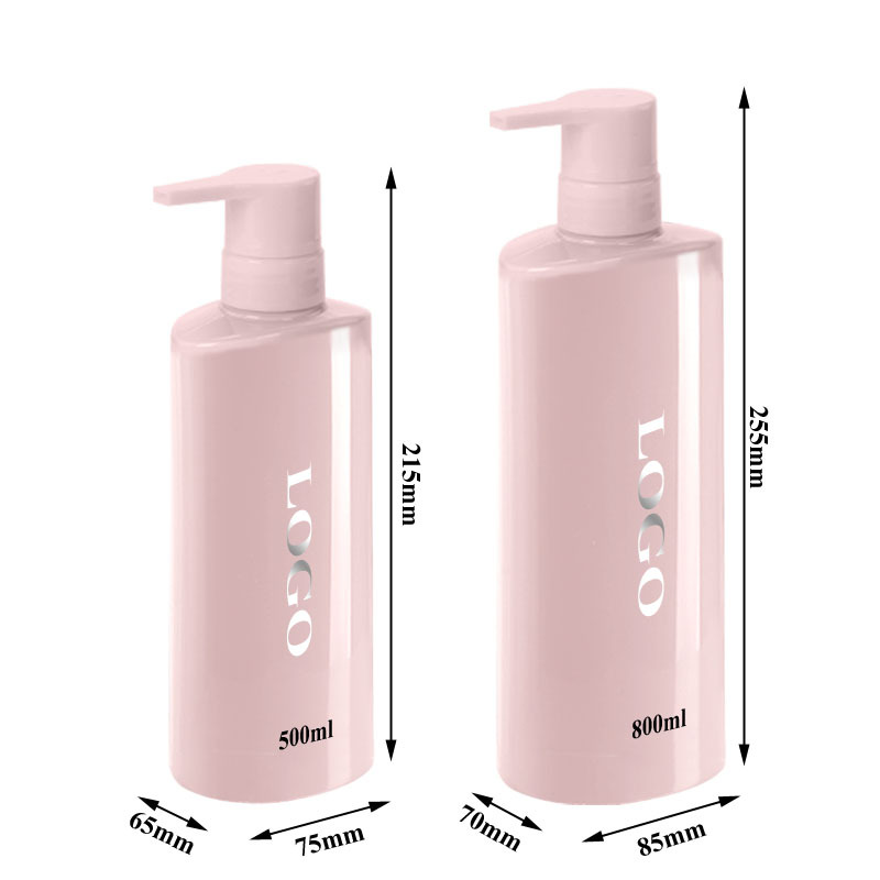 500ml 800ml Pink PET Plastic Pump Bottle for Body Wash & Lotion & Shampoo