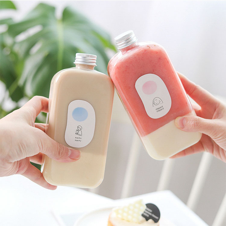 12oz 13.5oz Clear PET Plastic Beverage Flat Bottle