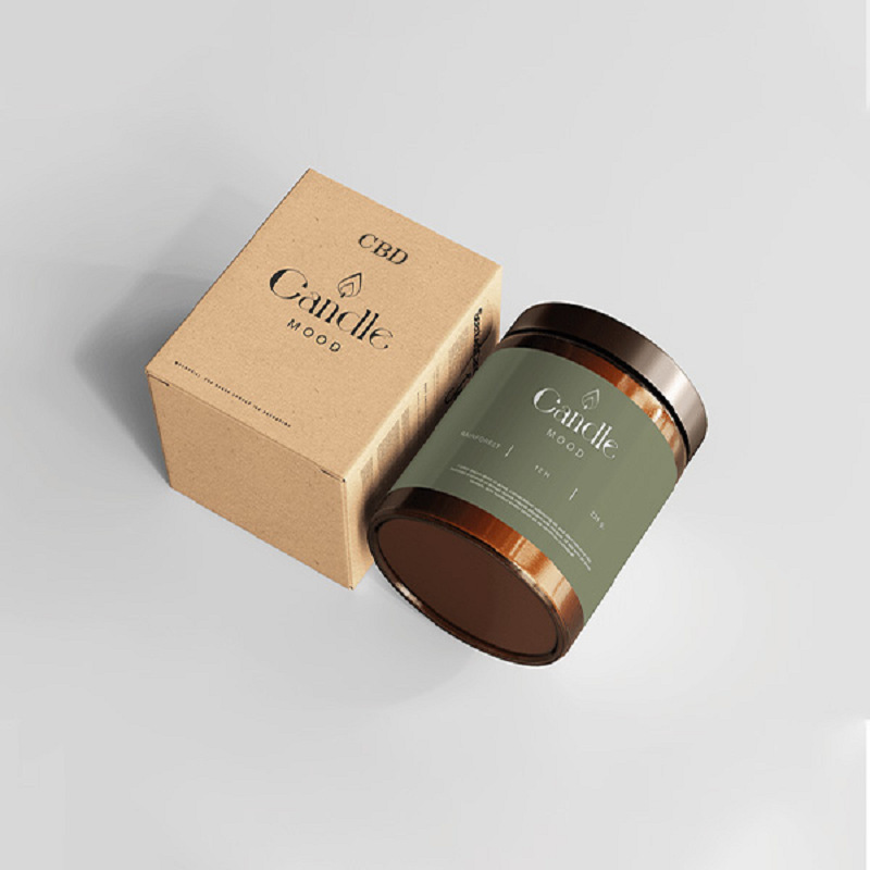 Custom designed window kraft paper box, soy candle aromatherapy packaging color box, kraft paper window box