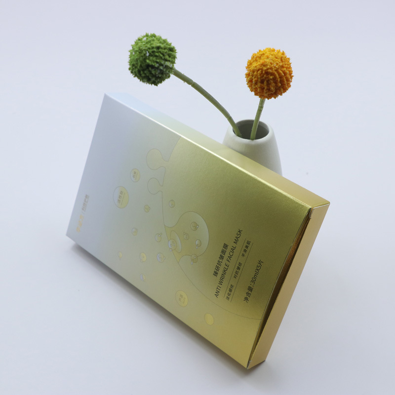 Customized printing of mask boxes, high-end skin care product packaging boxes, silver card essence cosmetic color boxes